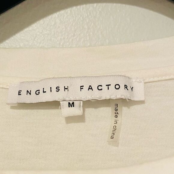 English Factory Gingham Bell Hem Sleeve Top Size Medium - Picture 6 of 6